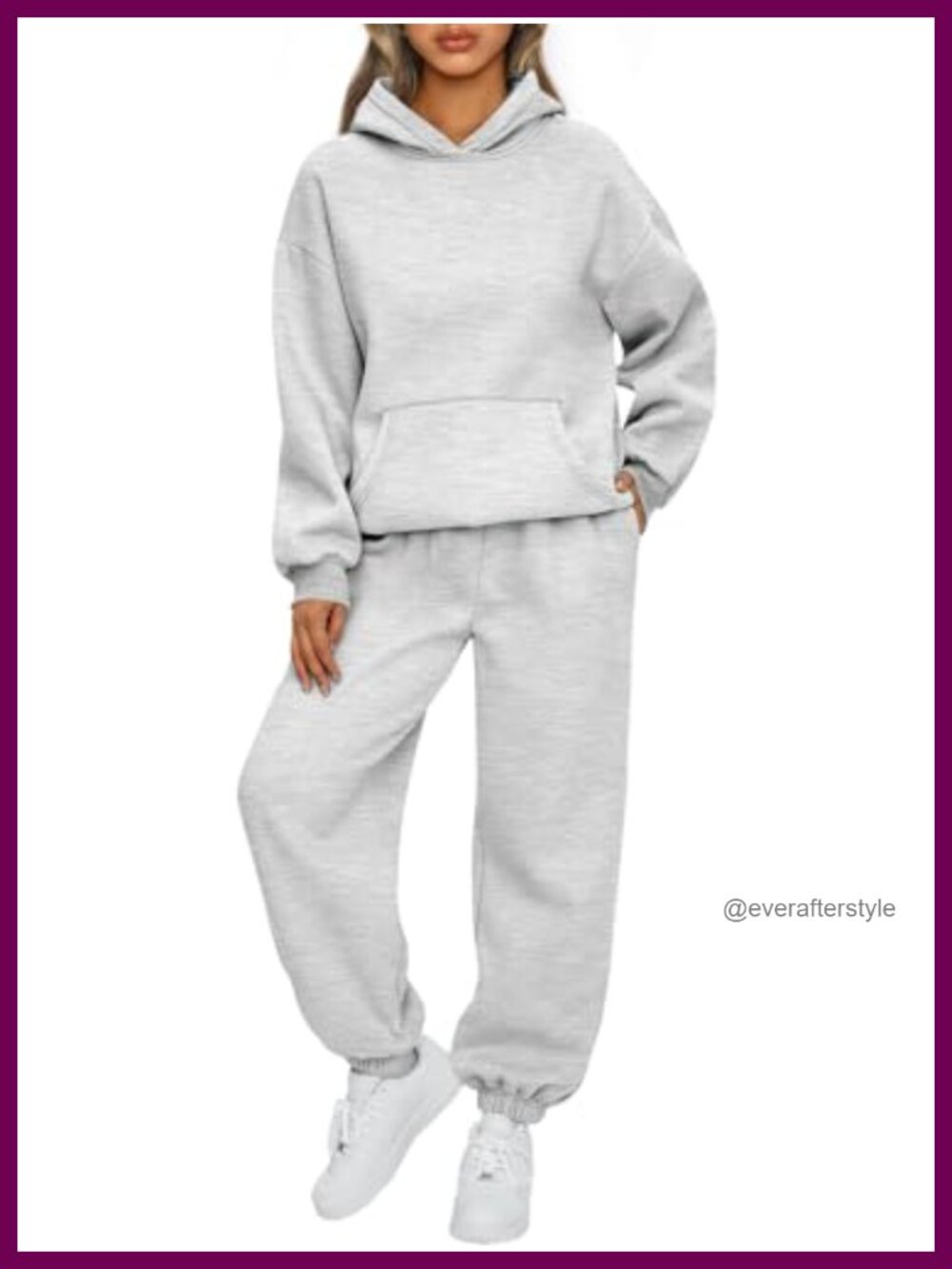 Women's 2 Piece Lounge Sweat Set Cotton Polyester Fleece Hoodie Joggers